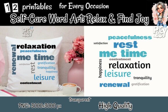 12 Self-Care Word Art Relax Find Joy: Practical Advice for Choosing and Using Word Art That Truly Supports Your Well-Being