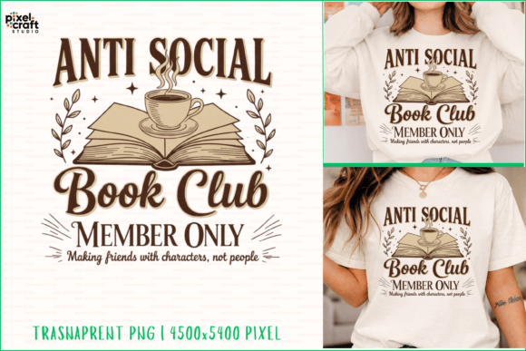 Anti Social Book Club T‑shirt Design