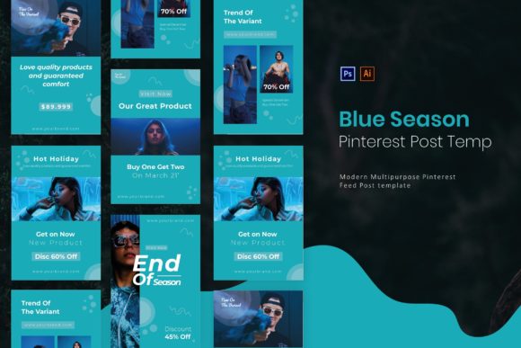 Blue Season Pinterest Post Template