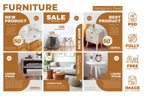 Elevate Your Brand with Furniture 01 Instagram Feeds Pack