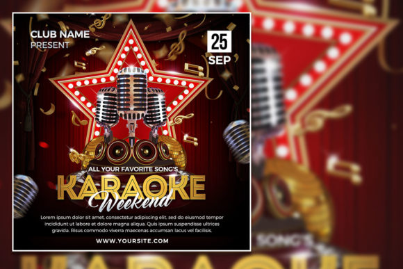 Glamour Red Karaoke Social Media Post: A Practical Look at This Customizable Design Template