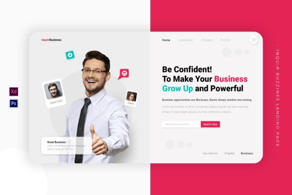 Inquir Buzzines Landing Page: A Professional Template for Modern Digital Projects