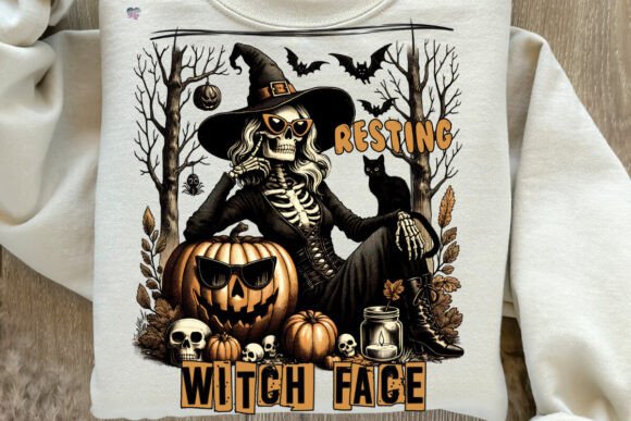 Resting Witch Face PNG Halloween – A Vintage-Inspired Design for Sarcastic Seasonal Style
