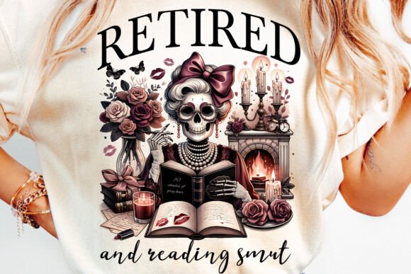 Retired Reading PNG Grandma Skeleton: The Ultimate Guide to Funny Book Club Designs for Print on Demand