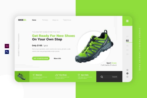 Shoeso Project Landing Page: Clean Design for Professionals