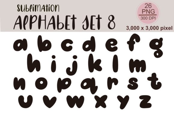 Sublimation Alphabet Set 8: Versatile Black Alphabet PNGs for Creators and Small Businesses