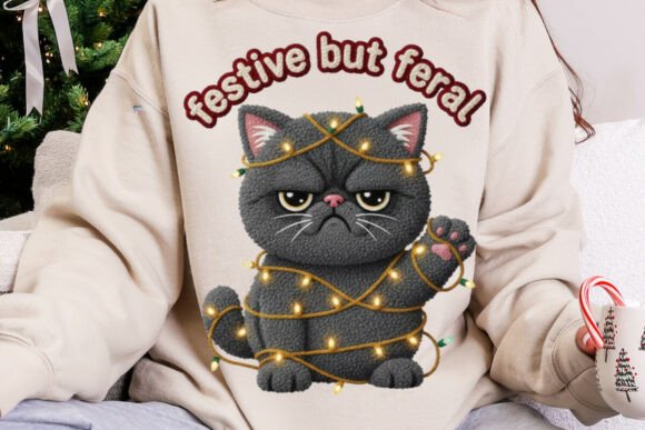 The Festive Feral Grumpy Cat PNG Yarn: Comparing Digital Formats for POD, Latch Hook, and Crochet